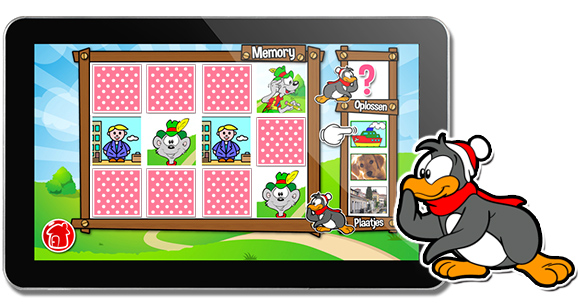 memory spel voor kinderen op de tablet