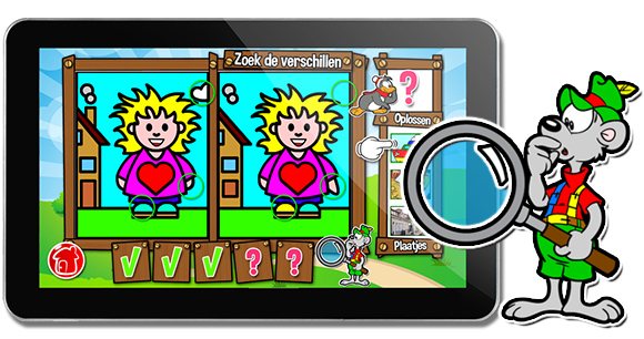 zoek de verschillen spel op de tablet